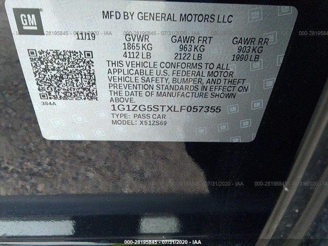 Photo 8 VIN: 1G1ZG5STXLF057355 - CHEVROLET MALIBU 