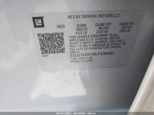 Photo 8 VIN: 1G1ZG5STXLF154491 - CHEVROLET MALIBU 