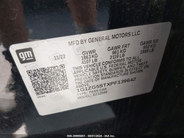 Photo 8 VIN: 1G1ZG5STXPF139642 - CHEVROLET MALIBU 