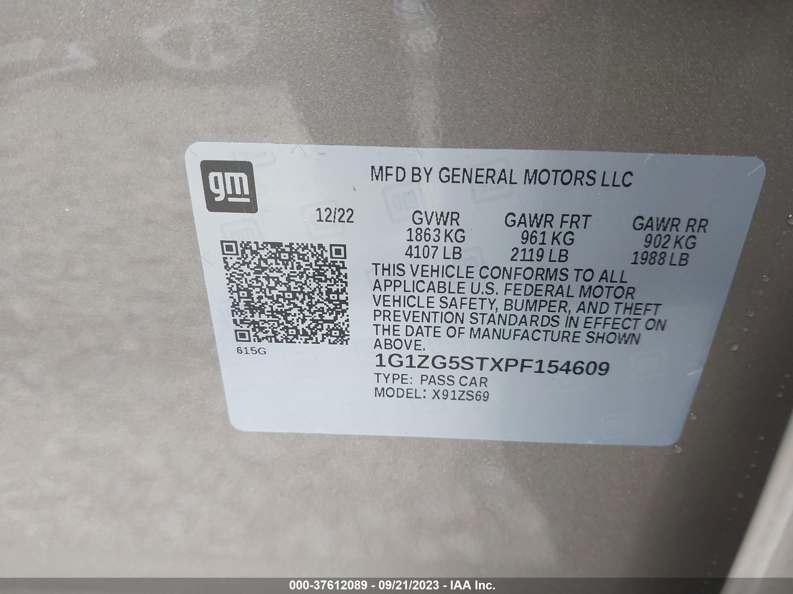 Photo 8 VIN: 1G1ZG5STXPF154609 - CHEVROLET MALIBU 