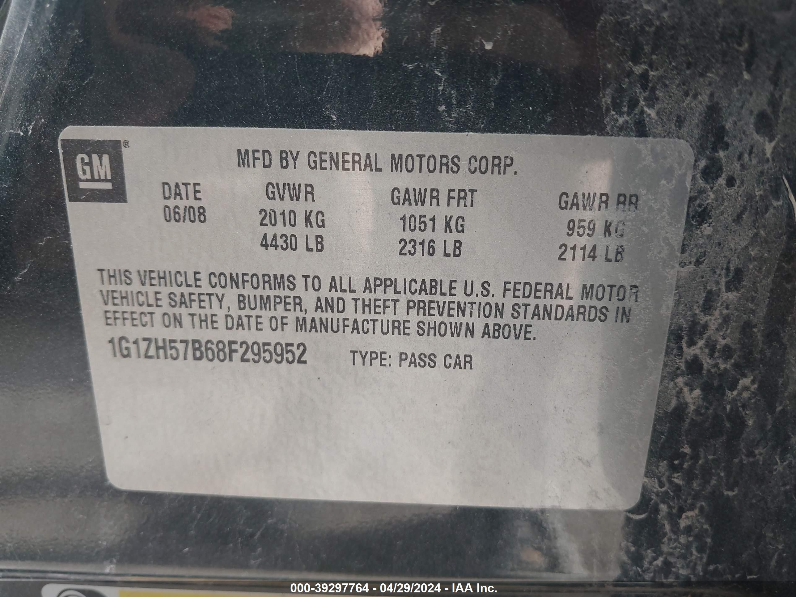 Photo 8 VIN: 1G1ZH57B68F295952 - CHEVROLET MALIBU 