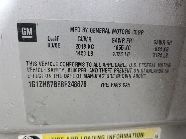 Photo 12 VIN: 1G1ZH57B88F248678 - CHEVROLET MALIBU 