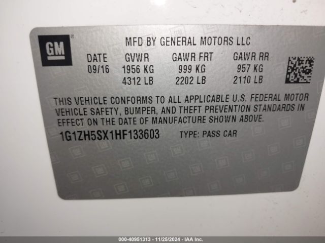 Photo 8 VIN: 1G1ZH5SX1HF133603 - CHEVROLET MALIBU 