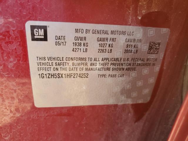 Photo 11 VIN: 1G1ZH5SX1HF274252 - CHEVROLET MALIBU 