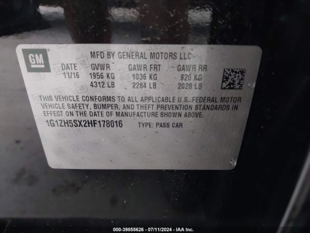 Photo 8 VIN: 1G1ZH5SX2HF178016 - CHEVROLET MALIBU 