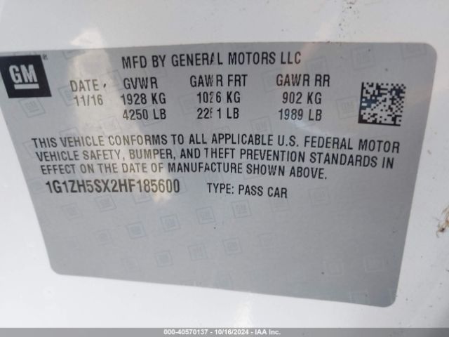 Photo 8 VIN: 1G1ZH5SX2HF185600 - CHEVROLET MALIBU 