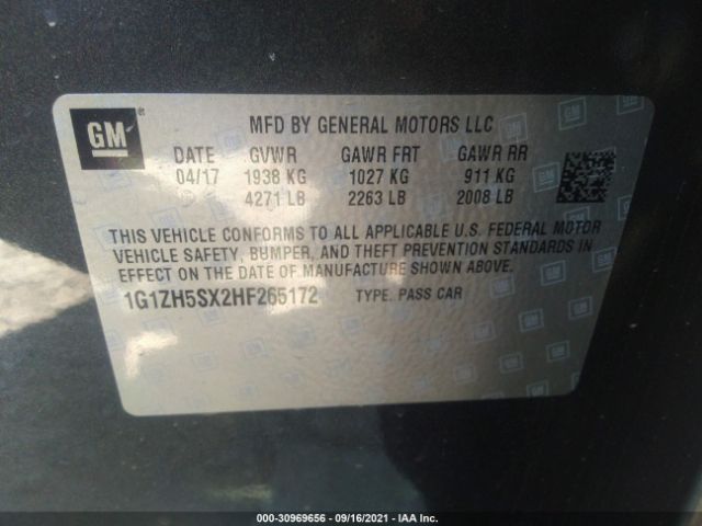 Photo 8 VIN: 1G1ZH5SX2HF265172 - CHEVROLET MALIBU 