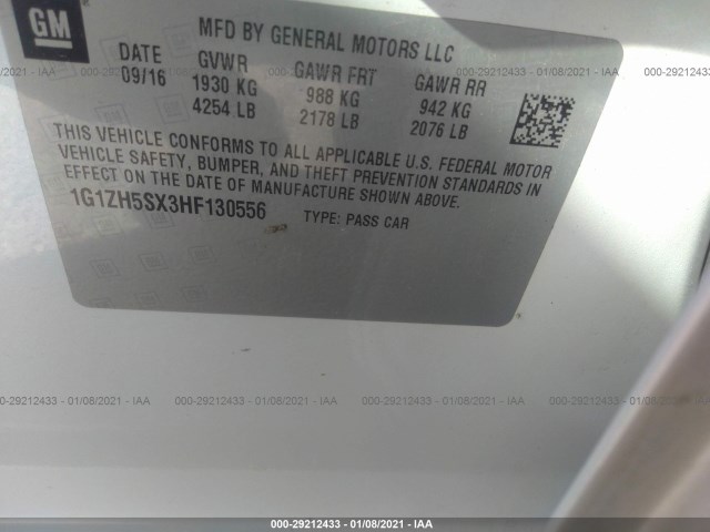 Photo 8 VIN: 1G1ZH5SX3HF130556 - CHEVROLET MALIBU 