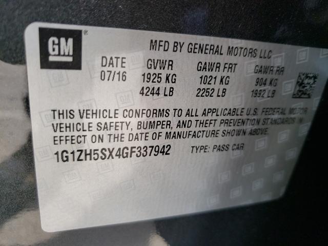 Photo 9 VIN: 1G1ZH5SX4GF337942 - CHEVROLET MALIBU PRE 