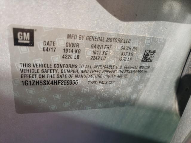 Photo 9 VIN: 1G1ZH5SX4HF259356 - CHEVROLET MALIBU PRE 