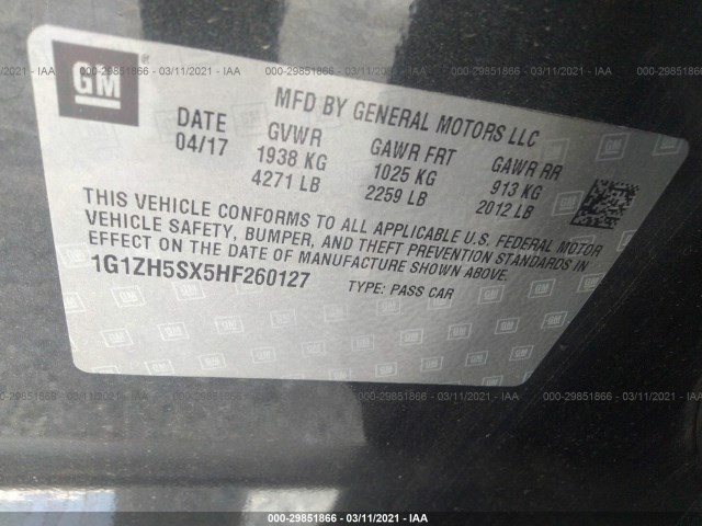 Photo 8 VIN: 1G1ZH5SX5HF260127 - CHEVROLET MALIBU 