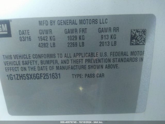 Photo 8 VIN: 1G1ZH5SX6GF251631 - CHEVROLET MALIBU 