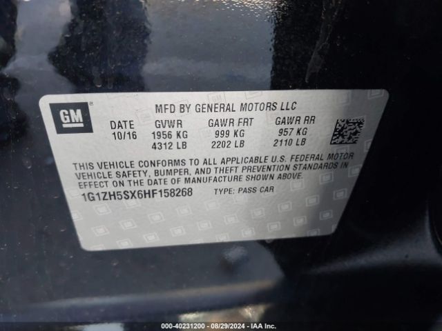 Photo 8 VIN: 1G1ZH5SX6HF158268 - CHEVROLET MALIBU 