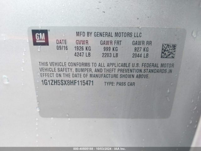 Photo 8 VIN: 1G1ZH5SX8HF115471 - CHEVROLET MALIBU 