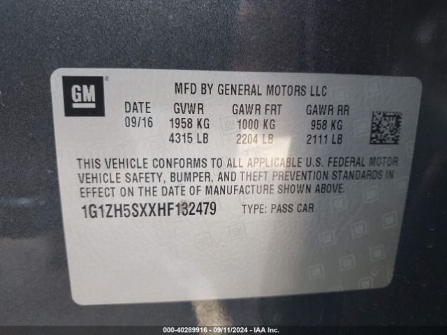 Photo 8 VIN: 1G1ZH5SXXHF132479 - CHEVROLET MALIBU 