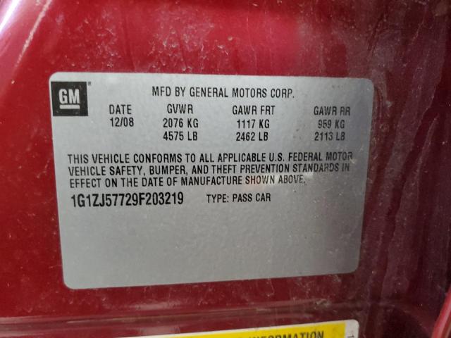 Photo 11 VIN: 1G1ZJ57729F203219 - CHEVROLET MALIBU 