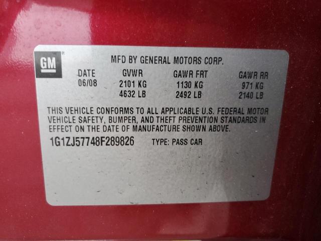 Photo 11 VIN: 1G1ZJ57748F289826 - CHEVROLET MALIBU 