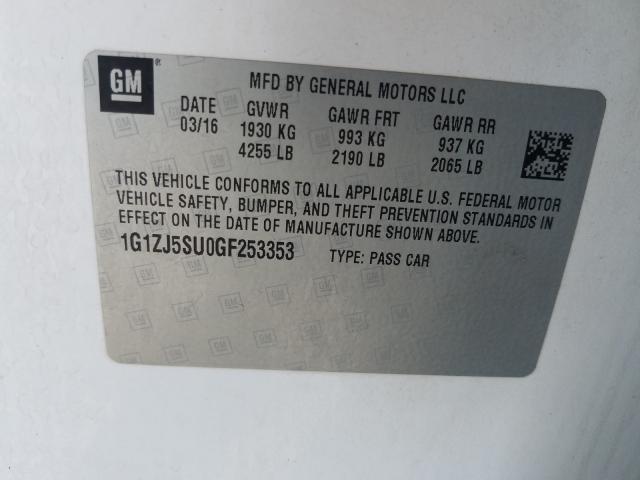 Photo 9 VIN: 1G1ZJ5SU0GF253353 - CHEVROLET MALIBU HYB 