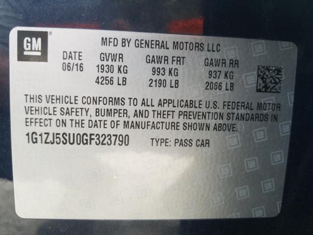 Photo 9 VIN: 1G1ZJ5SU0GF323790 - CHEVROLET MALIBU HYB 