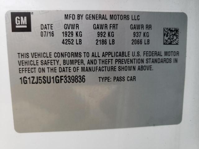 Photo 11 VIN: 1G1ZJ5SU1GF339836 - CHEVROLET MALIBU HYB 