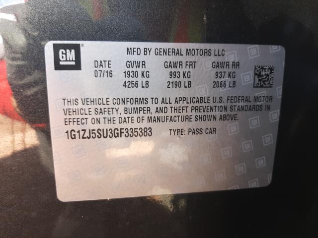 Photo 9 VIN: 1G1ZJ5SU3GF335383 - CHEVROLET MALIBU HYB 