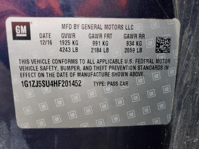 Photo 11 VIN: 1G1ZJ5SU4HF201452 - CHEVROLET MALIBU HYB 