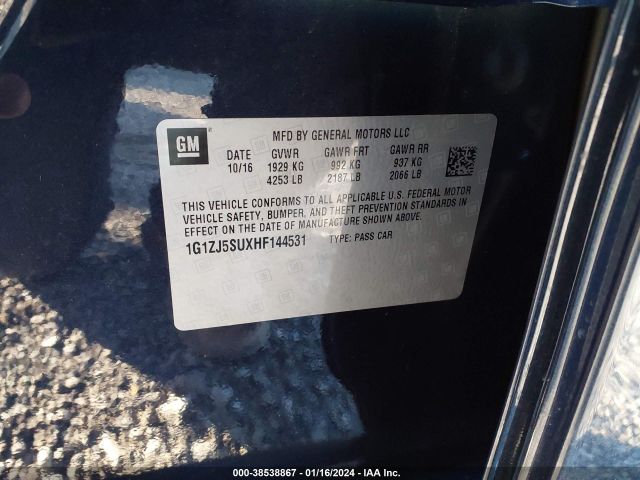 Photo 8 VIN: 1G1ZJ5SUXHF144531 - CHEVROLET MALIBU HYBRID 