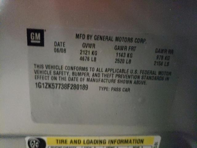 Photo 9 VIN: 1G1ZK57738F280189 - CHEVROLET MALIBU LTZ 