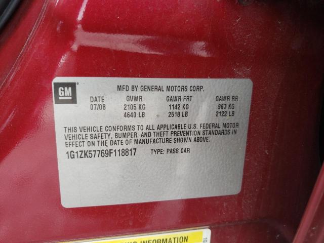 Photo 11 VIN: 1G1ZK57769F118817 - CHEVROLET MALIBU LTZ 