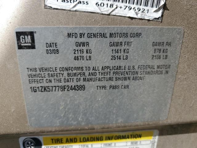 Photo 11 VIN: 1G1ZK57778F244389 - CHEVROLET MALIBU 