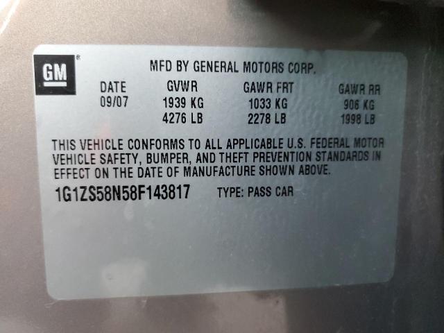 Photo 11 VIN: 1G1ZS58N58F143817 - CHEVROLET MALIBU 