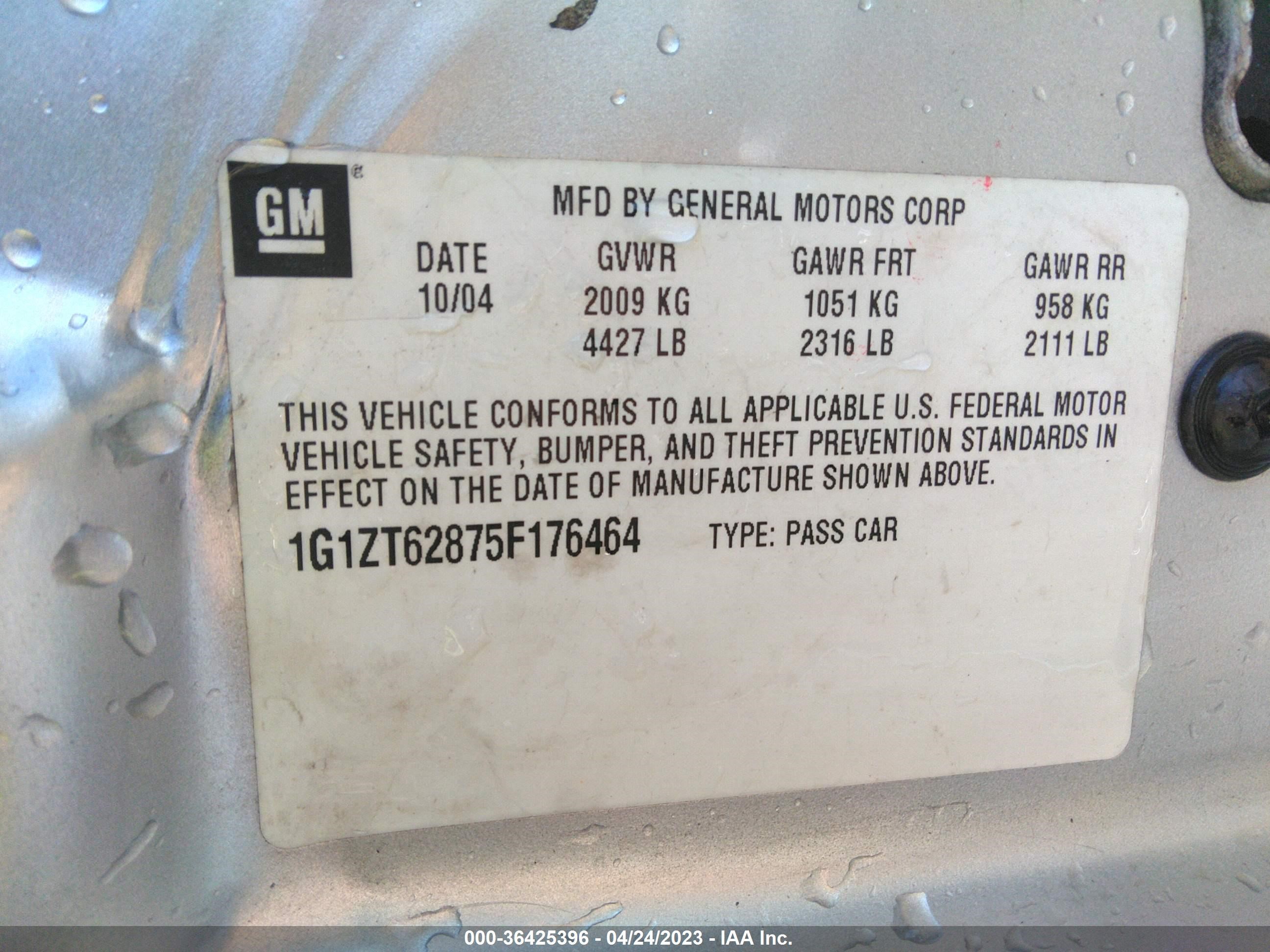 Photo 8 VIN: 1G1ZT62875F176464 - CHEVROLET MALIBU 