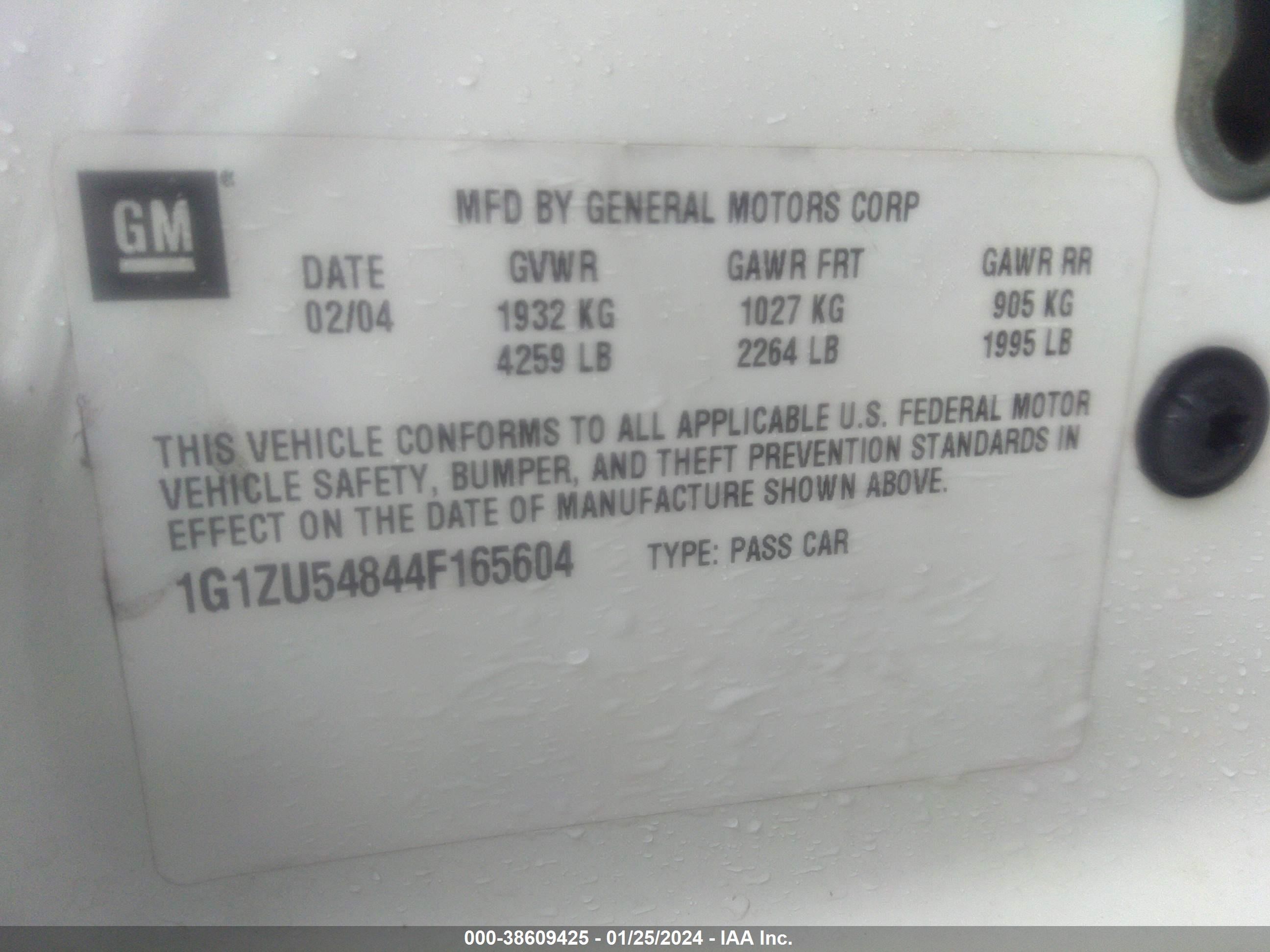 Photo 8 VIN: 1G1ZU54844F165604 - CHEVROLET MALIBU 