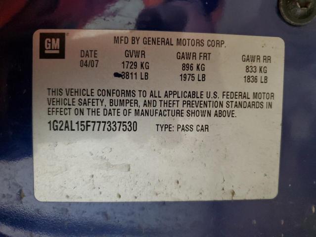 Photo 11 VIN: 1G2AL15F777337530 - PONTIAC G5 