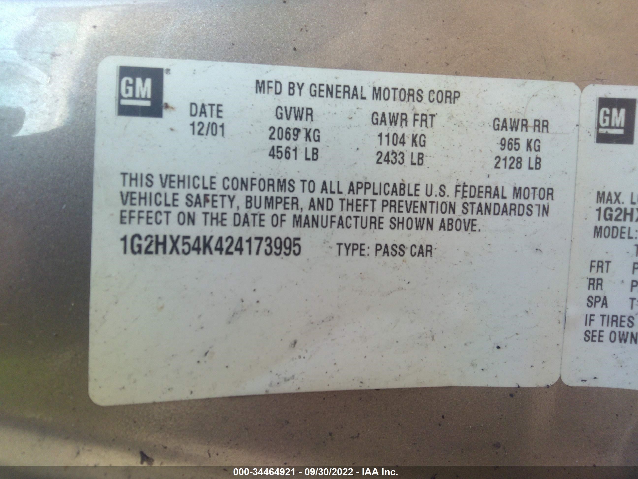 Photo 8 VIN: 1G2HX54K424173995 - PONTIAC BONNEVILLE 