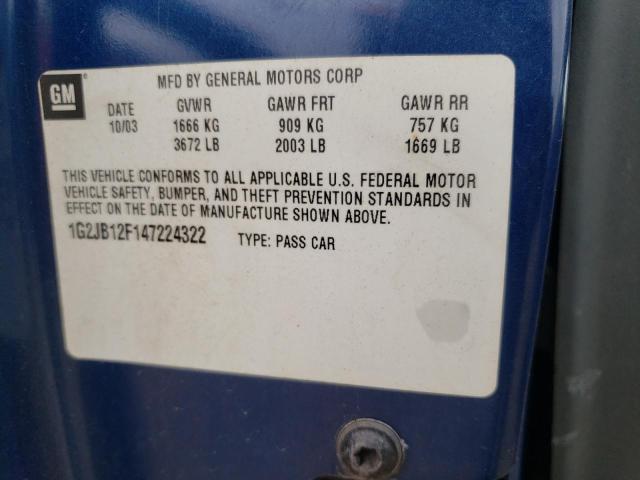 Photo 10 VIN: 1G2JB12F147224322 - PONTIAC SUNFIRE 