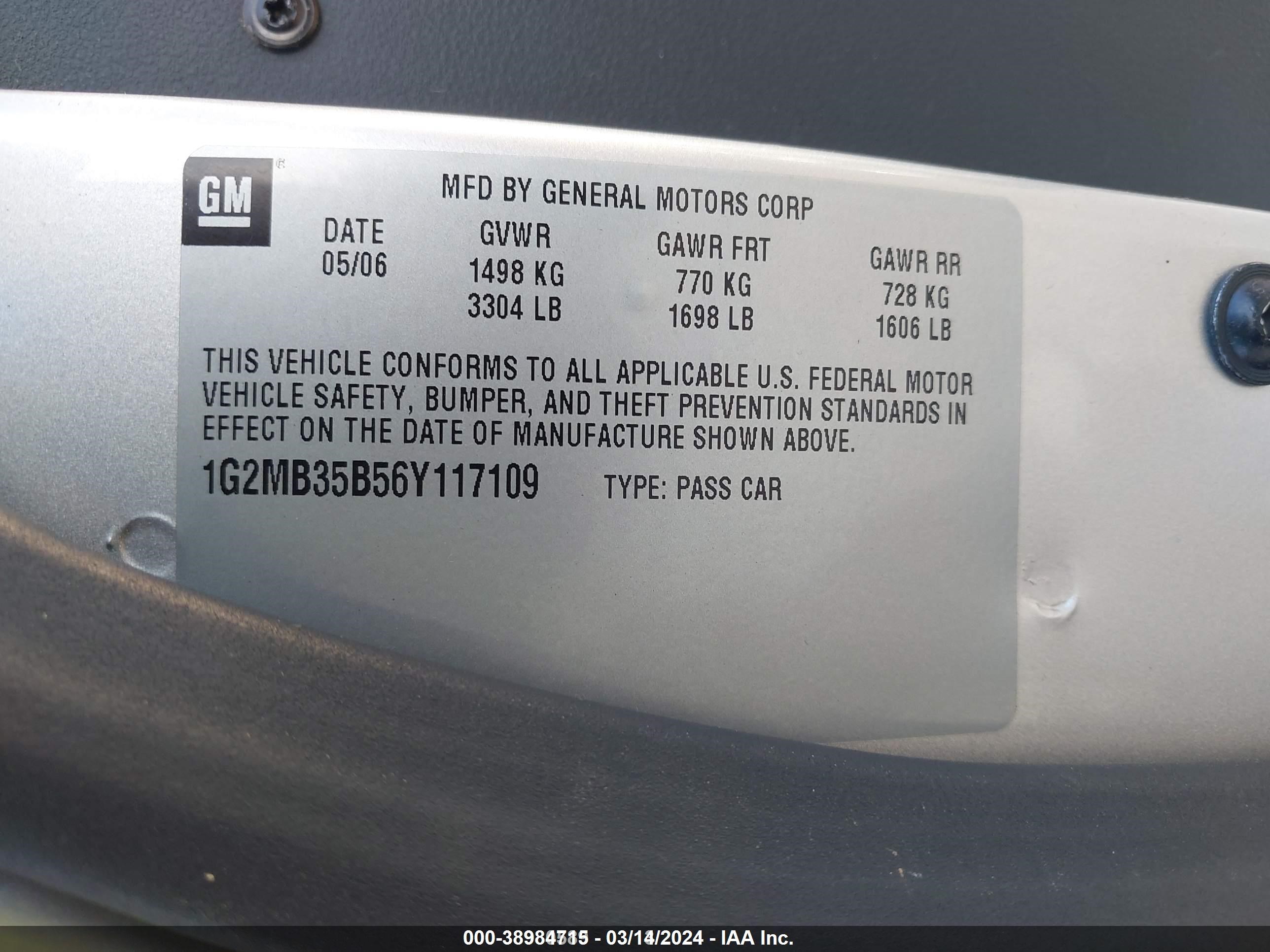 Photo 8 VIN: 1G2MB35B56Y117109 - PONTIAC SOLSTICE 