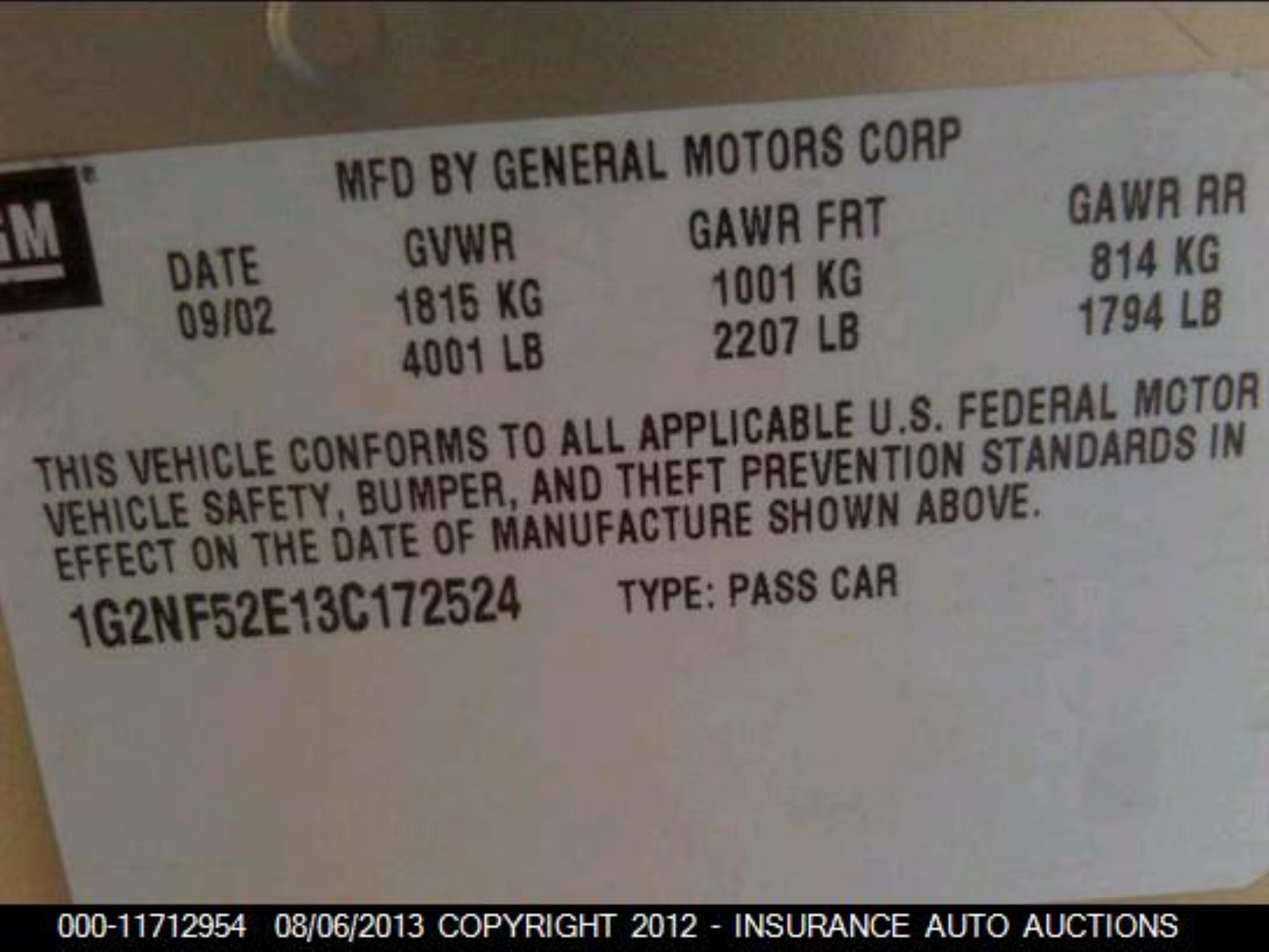 Photo 8 VIN: 1G2NF52E13C172524 - PONTIAC GRAND AM 