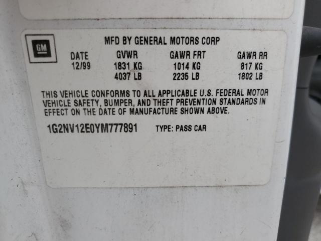 Photo 11 VIN: 1G2NV12E0YM777891 - PONTIAC GRAND AM G 