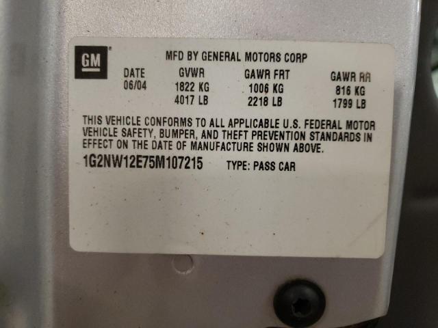 Photo 11 VIN: 1G2NW12E75M107215 - PONTIAC GRANDAM 