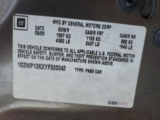 Photo 12 VIN: 1G2WP12KXYF330042 - PONTIAC GRAND PRIX 