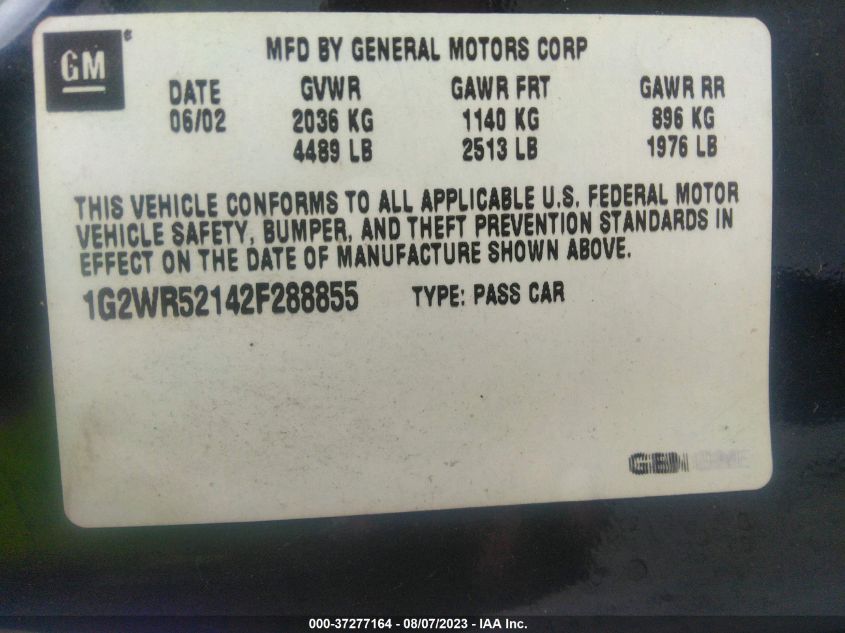 Photo 8 VIN: 1G2WR52142F288855 - PONTIAC GRAND PRIX 