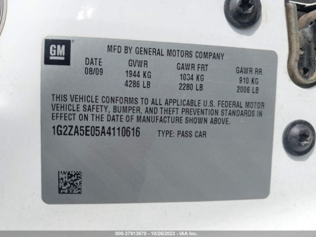 Photo 8 VIN: 1G2ZA5E05A4110616 - PONTIAC G6 