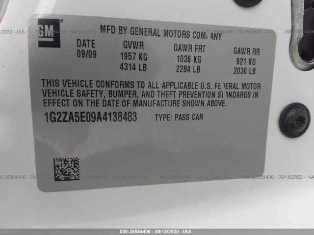 Photo 8 VIN: 1G2ZA5E09A4138483 - PONTIAC G6 