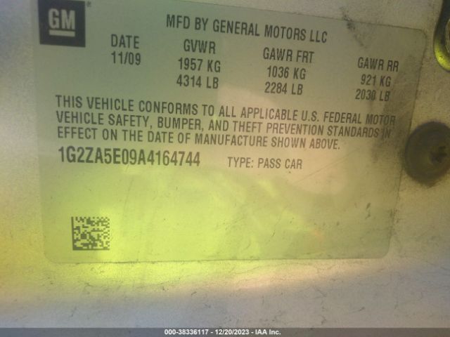 Photo 8 VIN: 1G2ZA5E09A4164744 - PONTIAC G6 