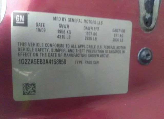 Photo 8 VIN: 1G2ZA5EB3A4158858 - PONTIAC G6 