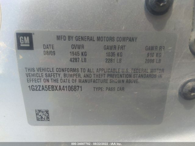 Photo 8 VIN: 1G2ZA5EBXA4106871 - PONTIAC G6 