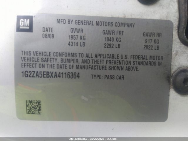 Photo 8 VIN: 1G2ZA5EBXA4116364 - PONTIAC G6 