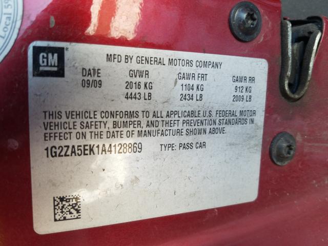 Photo 9 VIN: 1G2ZA5EK1A4128869 - PONTIAC G6 