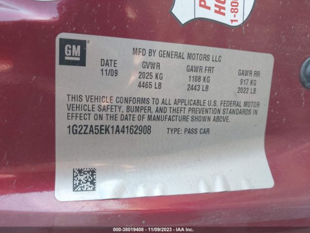 Photo 8 VIN: 1G2ZA5EK1A4162908 - PONTIAC G6 